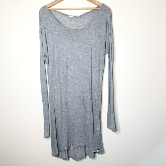 Revolve One Teaspoon T-shirt Dress Soho Wool Blend Long Sleeves Light Grey XS - Picture 6 of 12
